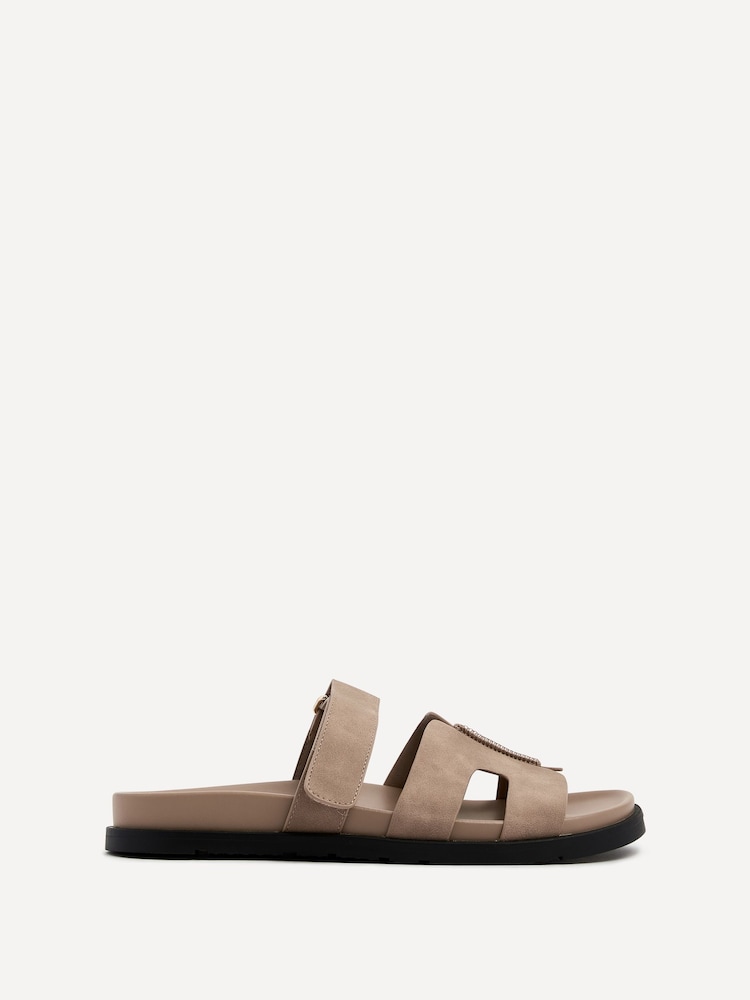 Linzi Natural Emmy Gladiator Velcro Strap Flat Sliders - Image 2 of 5