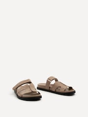 Linzi Natural Emmy Gladiator Velcro Strap Flat Sliders - Image 3 of 5