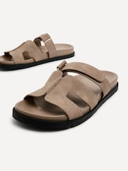 Linzi Natural Emmy Gladiator Velcro Strap Flat Sliders - Image 4 of 5