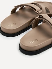 Linzi Natural Emmy Gladiator Velcro Strap Flat Sliders - Image 5 of 5