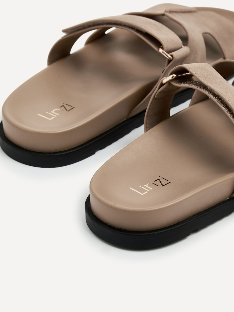 Linzi Natural Emmy Gladiator Velcro Strap Flat Sliders - Image 5 of 5