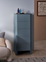 MADE.COM Blue Glass Eleni 5 Drawer Chest of Drawers - Image 1 of 4