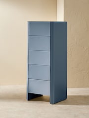 MADE.COM Blue Glass Eleni 5 Drawer Chest of Drawers - Image 2 of 4