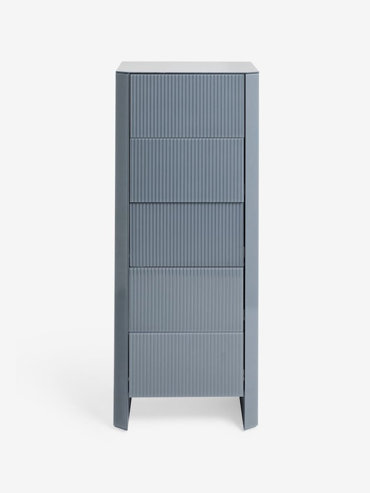 MADE.COM Blue Glass Eleni 5 Drawer Chest of Drawers - Image 5 of 5