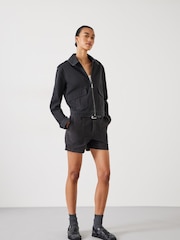 Schwarz - Hush – Kia – Shorts aus 100 % Baumwolle mit Waschung - Bild 1 von 5