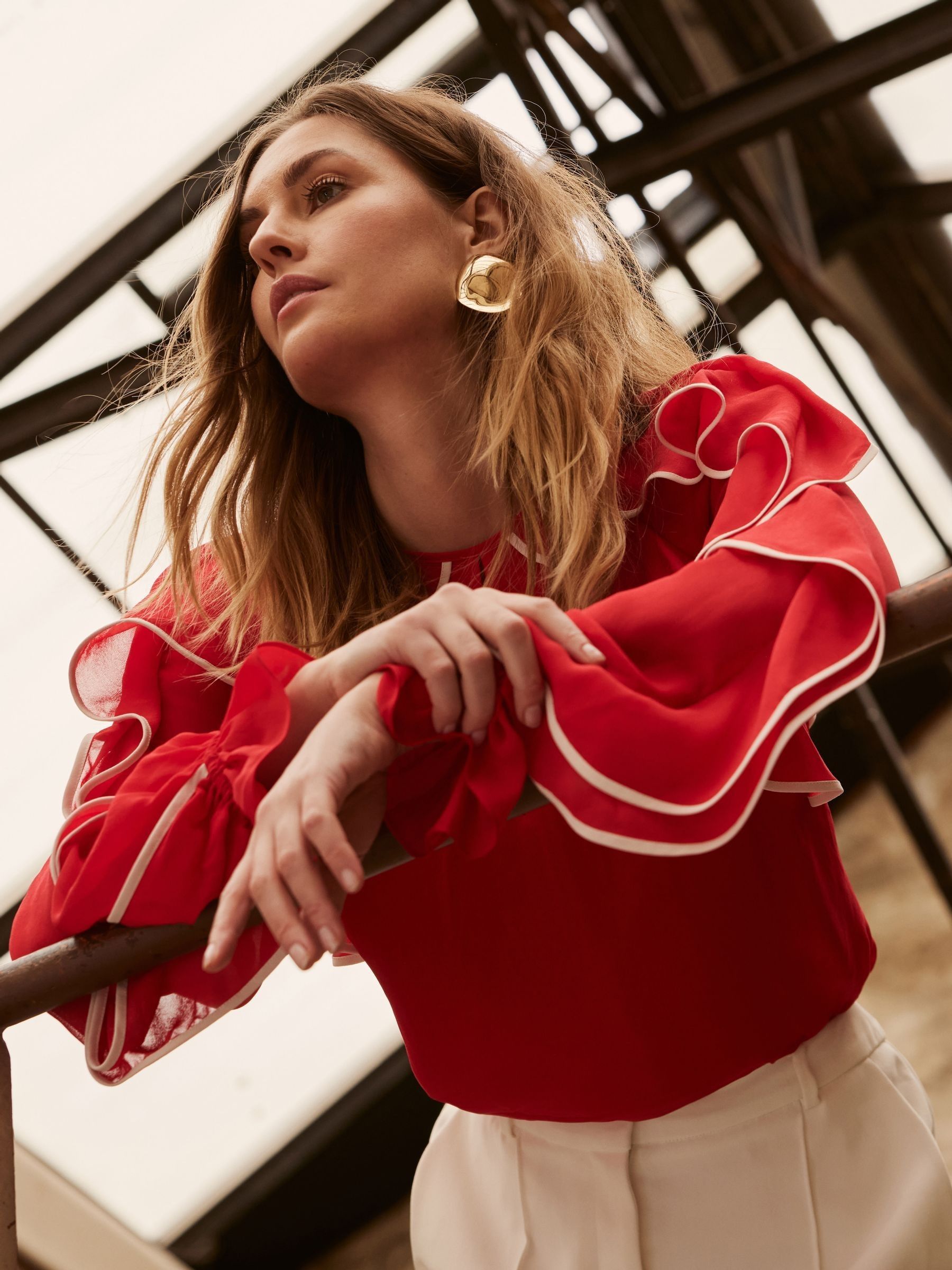 Mint velvet red blouse shop