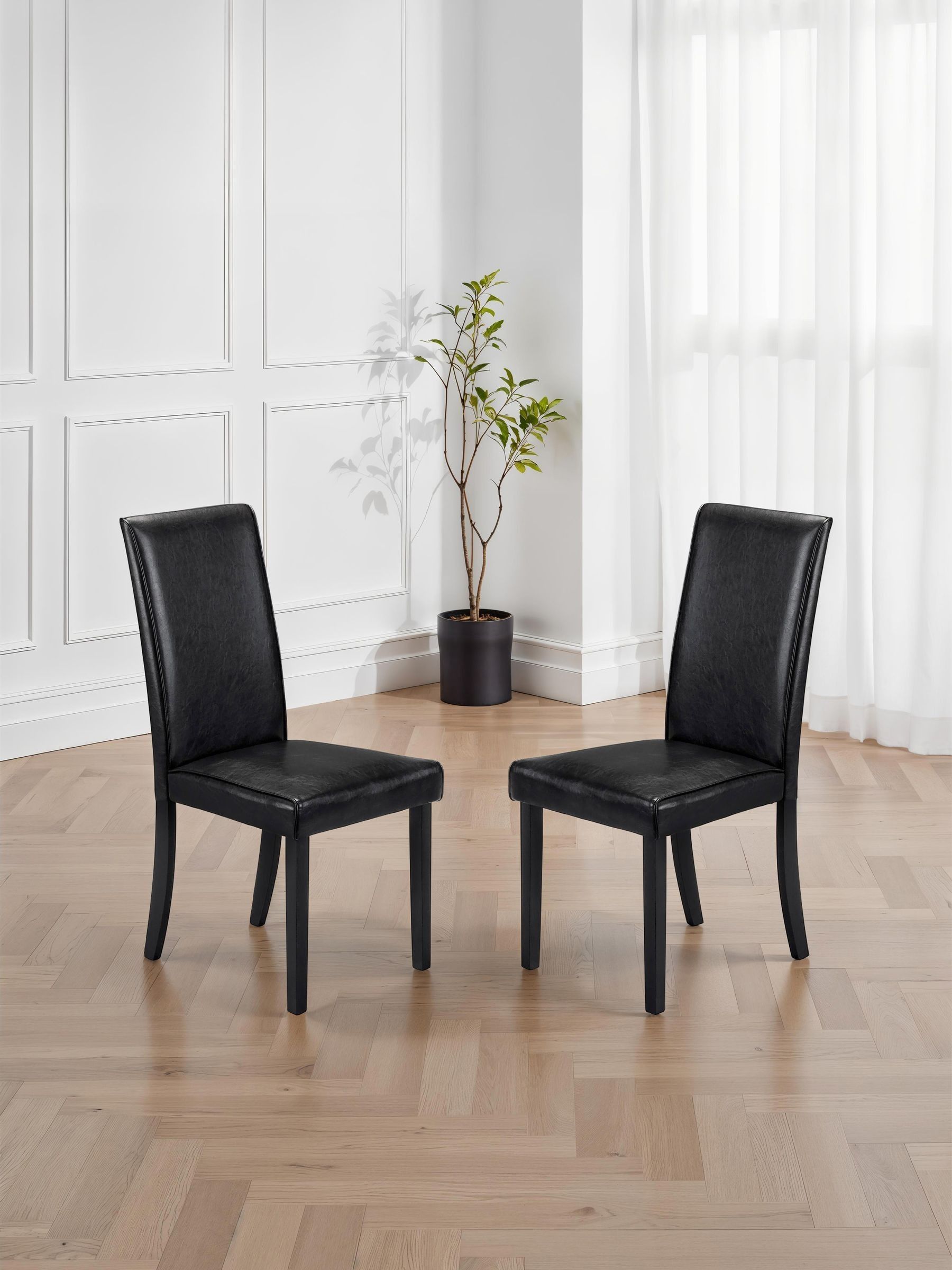Julian Bowen Hudson Set Of 2 Black Dining Chair - Image 6