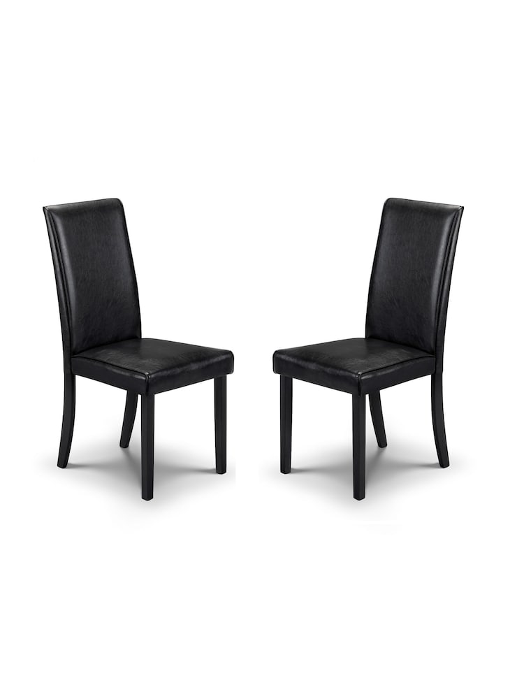 Julian Bowen Black Hudson Dining Chairs Set Of 2 - Image 1 of 3