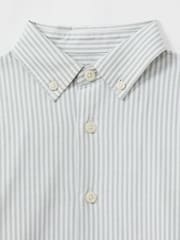 Reiss Green/Offwhite Welby 3-9 yrs Cotton Striped Oxford Shirt - Image 4 of 4