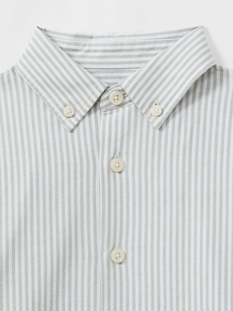 Reiss Green/Offwhite Welby 3-9 yrs Cotton Striped Oxford Shirt - Image 4 of 4