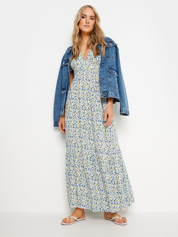Long Tall Sally White Short Sleeve Ditsy Maxi Dress - Image 1 of 4