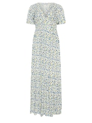 Long Tall Sally White Short Sleeve Ditsy Maxi Dress - Image 4 of 4