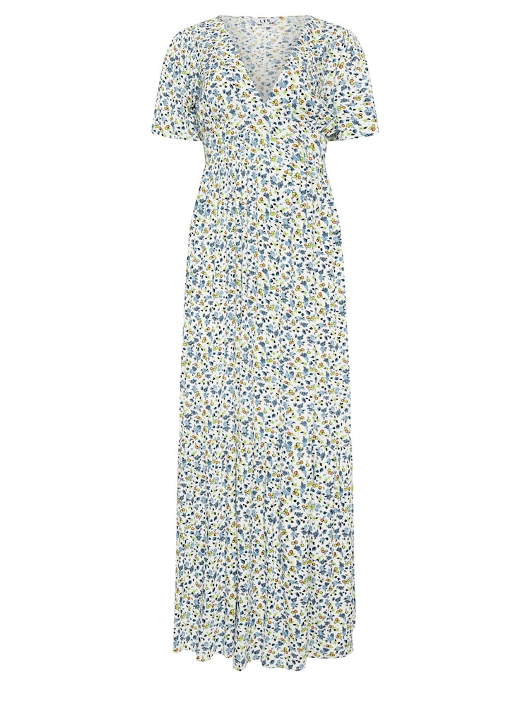 Long Tall Sally White Short Sleeve Ditsy Maxi Dress - Image 4 of 4