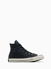 Converse Black Chuck Taylor TecTuff Leather Youth Trainers - Image 1 of 8