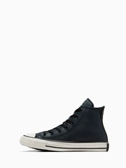 Converse Black Chuck Taylor TecTuff Leather Youth Trainers - Image 2 of 8