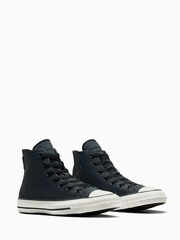 Converse Black Chuck Taylor TecTuff Leather Youth Trainers - Image 3 of 8