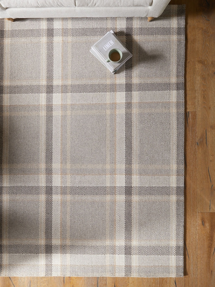 Grey Barton Check Rug - Image 2 of 5