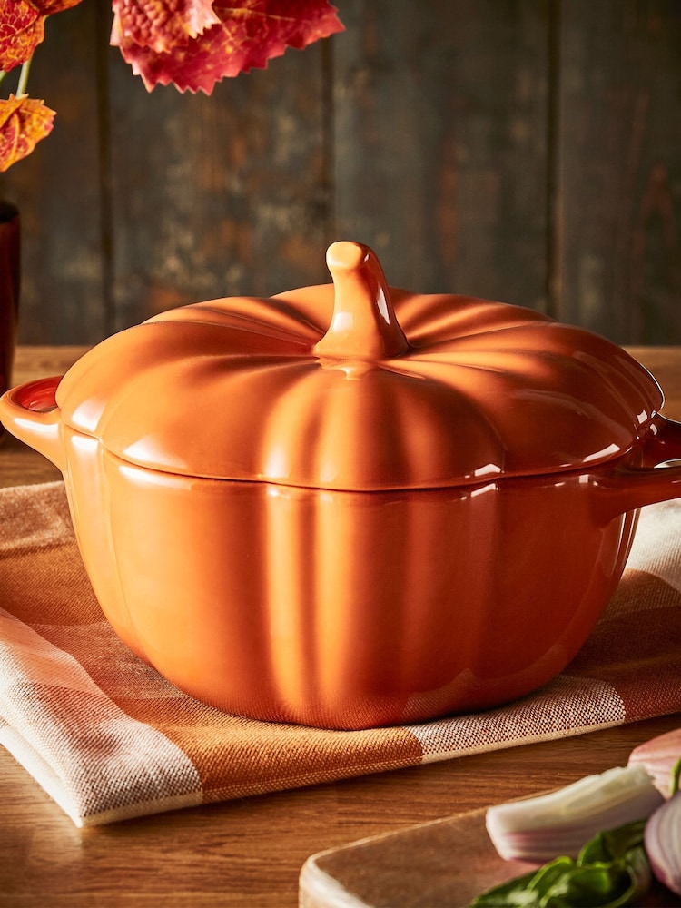 Wade Orange Pumpkin Casserole Dish - Image 1 of 7