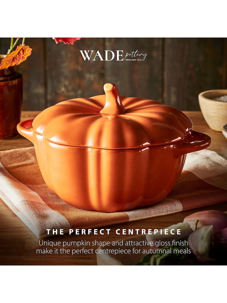 Wade Orange Pumpkin Casserole Dish - Image 4 of 7