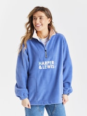 Harper & Lewis Blue Robin 1/4 Zip Polar Fleece - Image 5 of 8