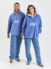 Harper & Lewis Blue Robin 1/4 Zip Polar Fleece - Image 7 of 8