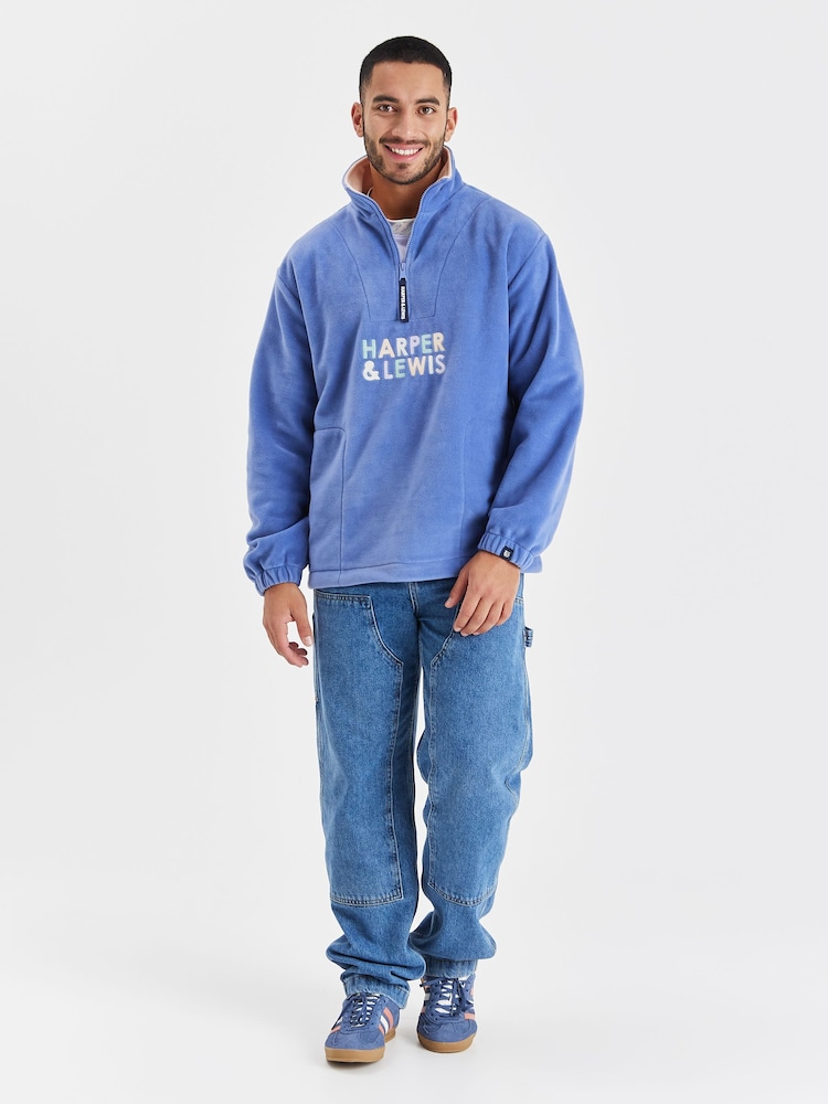 Harper & Lewis Blue Robin 1/4 Zip Polar Fleece - Image 8 of 8