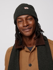 Aubin Khaki Fenby Waffle Wool Beanie - Изображение 1 из 2