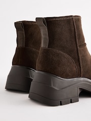 Brown Forever Comfort® Suede Square Toe Shearling Boots - Image 6 of 6