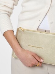 Katie Loxton Gold Sentiment Zip Through Clutch Bag - Image 4 of 4