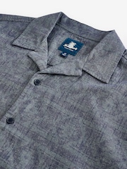 Blue Short Sleeve Navajo Style Printed Shirt with Cuban Collar - Image 6 of 7