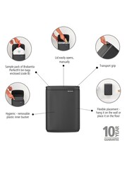 Brabantia Mineral Infinite Grey Bo Waste Bin 7L - Image 6 of 6