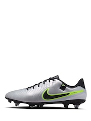 Nike Metallic Silver/Black Adults Tiempo Legend 10 Academy Soft Ground Football Boots - Image 2 of 12