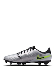 Nike Metallic Silver/Black Adults Tiempo Legend 10 Academy Soft Ground Football Boots - Image 4 of 12