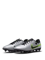 Nike Metallic Silver/Black Adults Tiempo Legend 10 Academy Soft Ground Football Boots - Image 5 of 12
