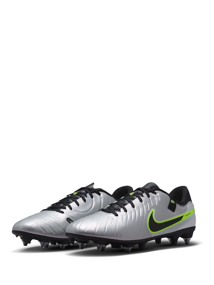 Nike Metallic Silver/Black Adults Tiempo Legend 10 Academy Soft Ground Football Boots - Image 5 of 12