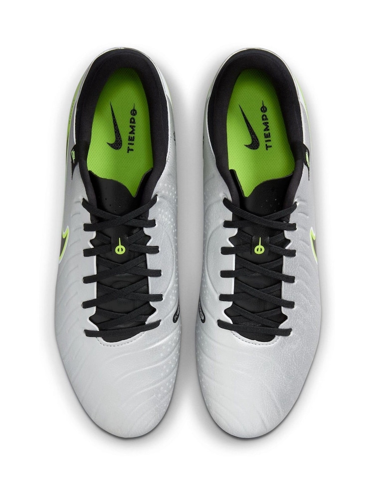 Nike Metallic Silver/Black Adults Tiempo Legend 10 Academy Soft Ground Football Boots - Image 7 of 12