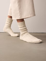 Birkenstock White 100% Cotton Twist Socks - Image 1 of 6