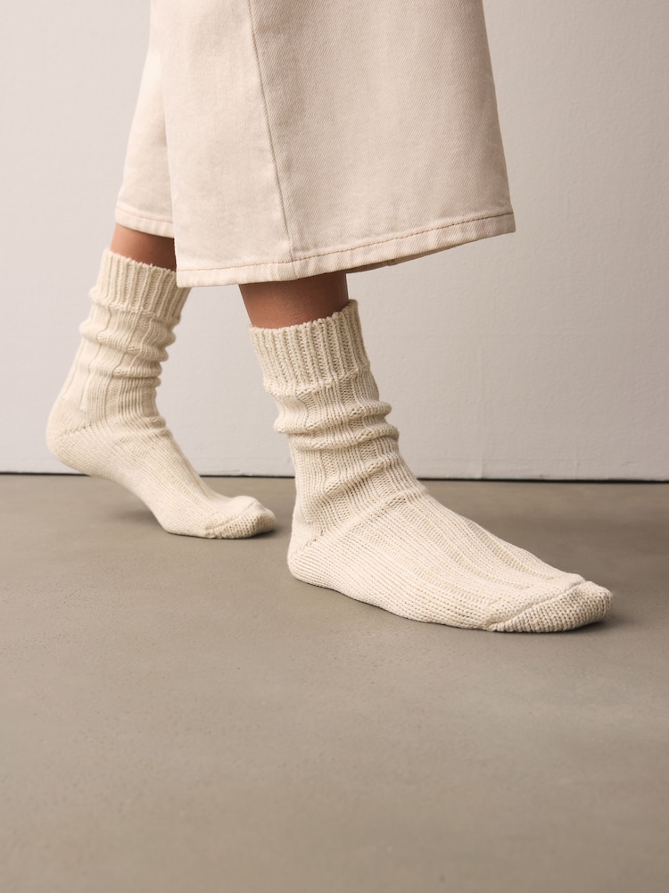 Birkenstock White 100% Cotton Twist Socks - Image 1 of 6