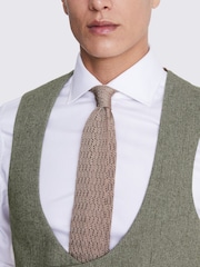 MOSS Sage Green Slim Fit Herringbone Tweed Waistcoat - Image 2 of 4