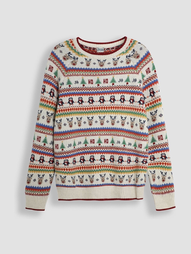 JoJo Maman Bébé Mens Christmas Fair Isle Pattern Jumper - Image 2 of 4