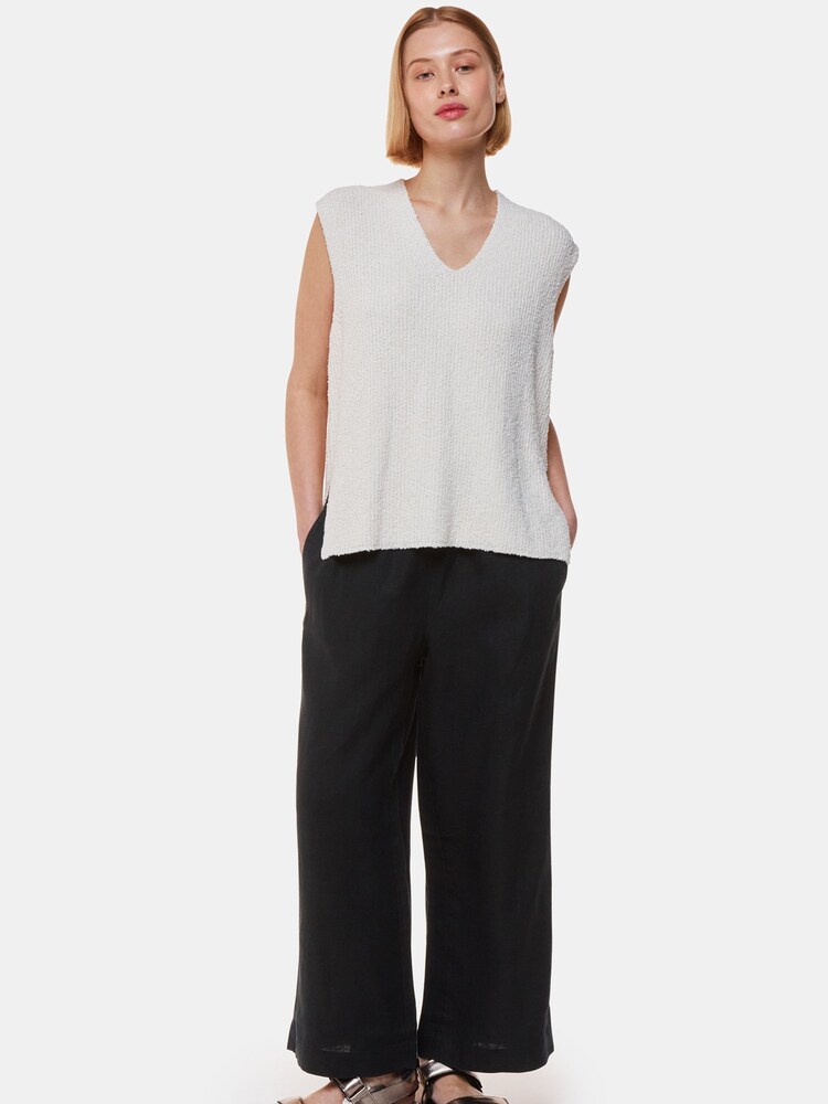 Whistles Black Pocket 100% Linen Trousers - Image 3 of 5