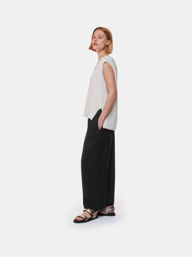 Whistles Black Pocket 100% Linen Trousers - Image 4 of 5