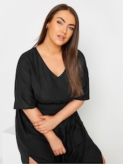Льняное платье мидакси со сборками Yours Curve LIMITED COLLECTION - Изображение 4 из 5