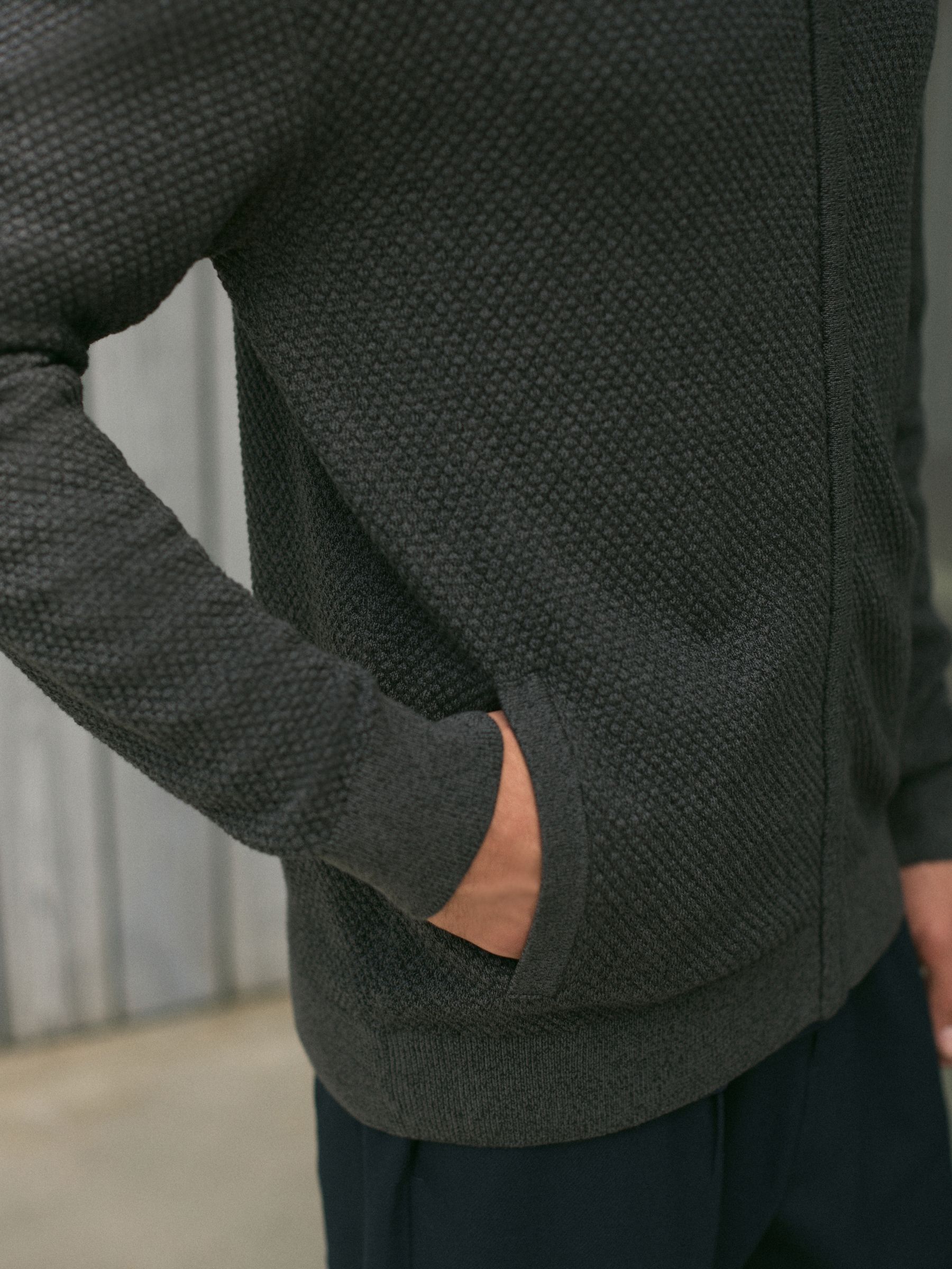 Buy Charcoal Grey Regular Fit Texture 100% Cotton Premium