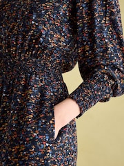 Joules Georgina Navy Multi Elasticated Waist Maxi Dress - Image 5 of 8