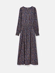 Joules Georgina Navy Multi Elasticated Waist Maxi Dress - Image 8 of 8