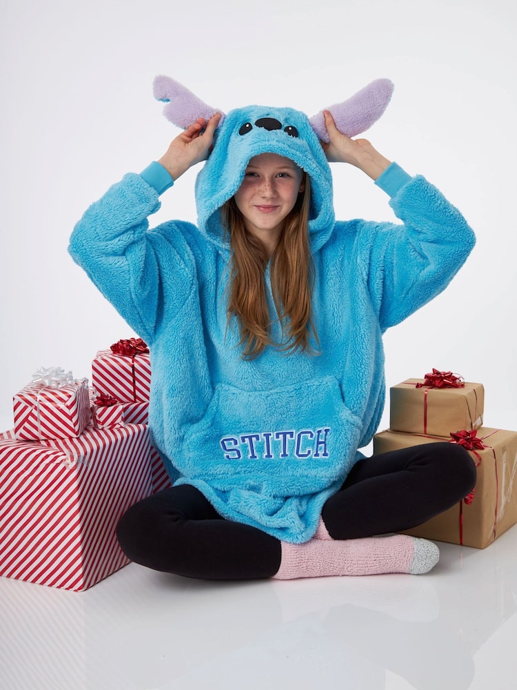 Vanilla Underground Blue Kids Character Fleece Blanket Hoodie - Image 4 of 5