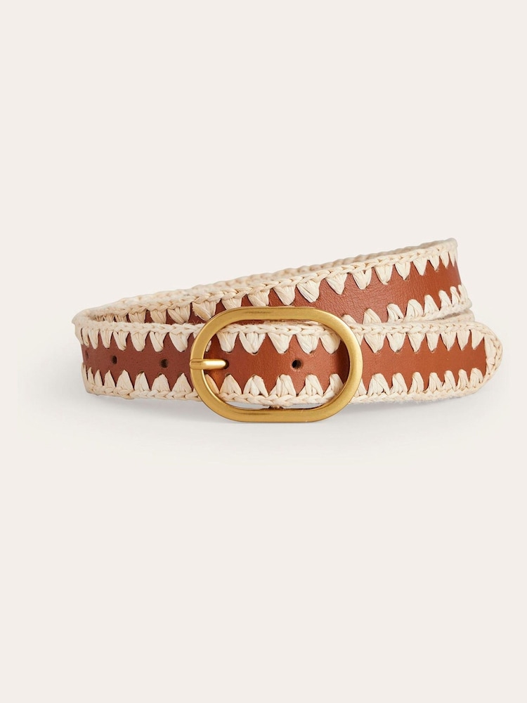 Boden Brown Whipstitch Classic Belt - Image 2 of 3