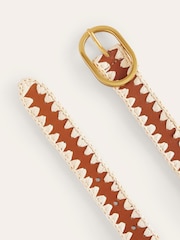 Boden Brown Whipstitch Classic Belt - Image 3 of 3