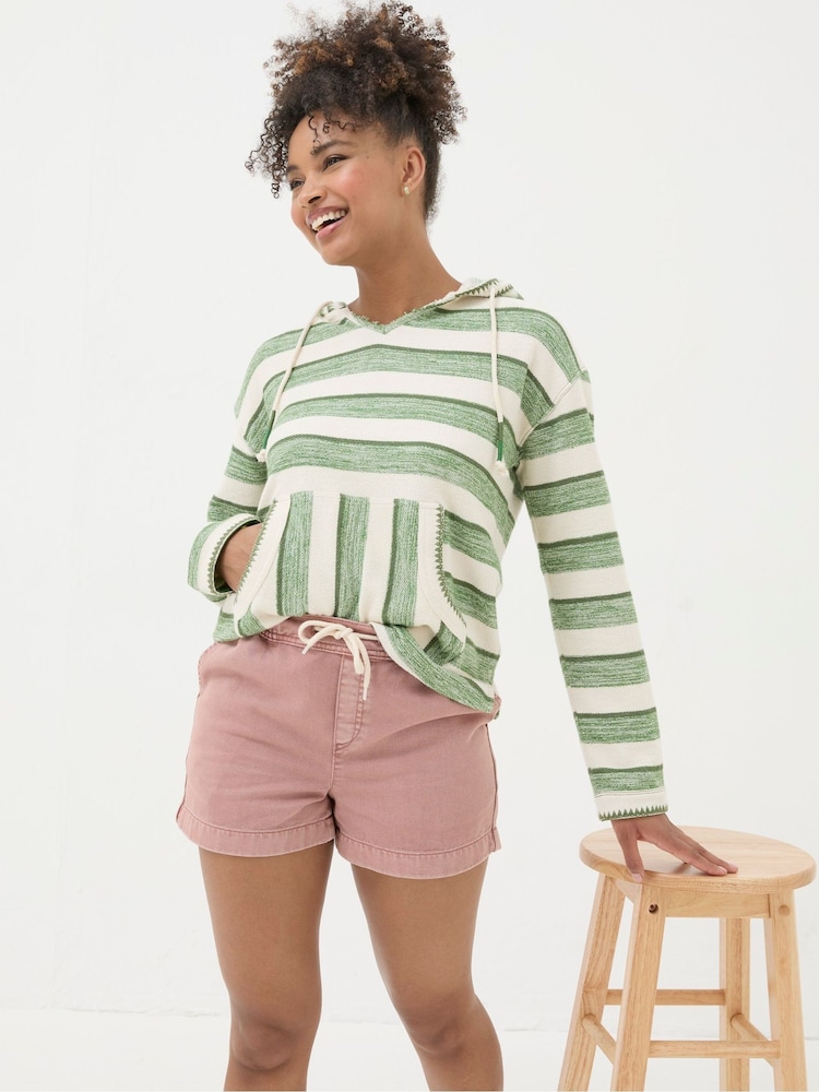 FatFace Ashby Pink Pull-On Denim Shorts - Image 1 of 4 FatFace Ashby Pink Pull-On Denim Shorts - Image 1 of 4